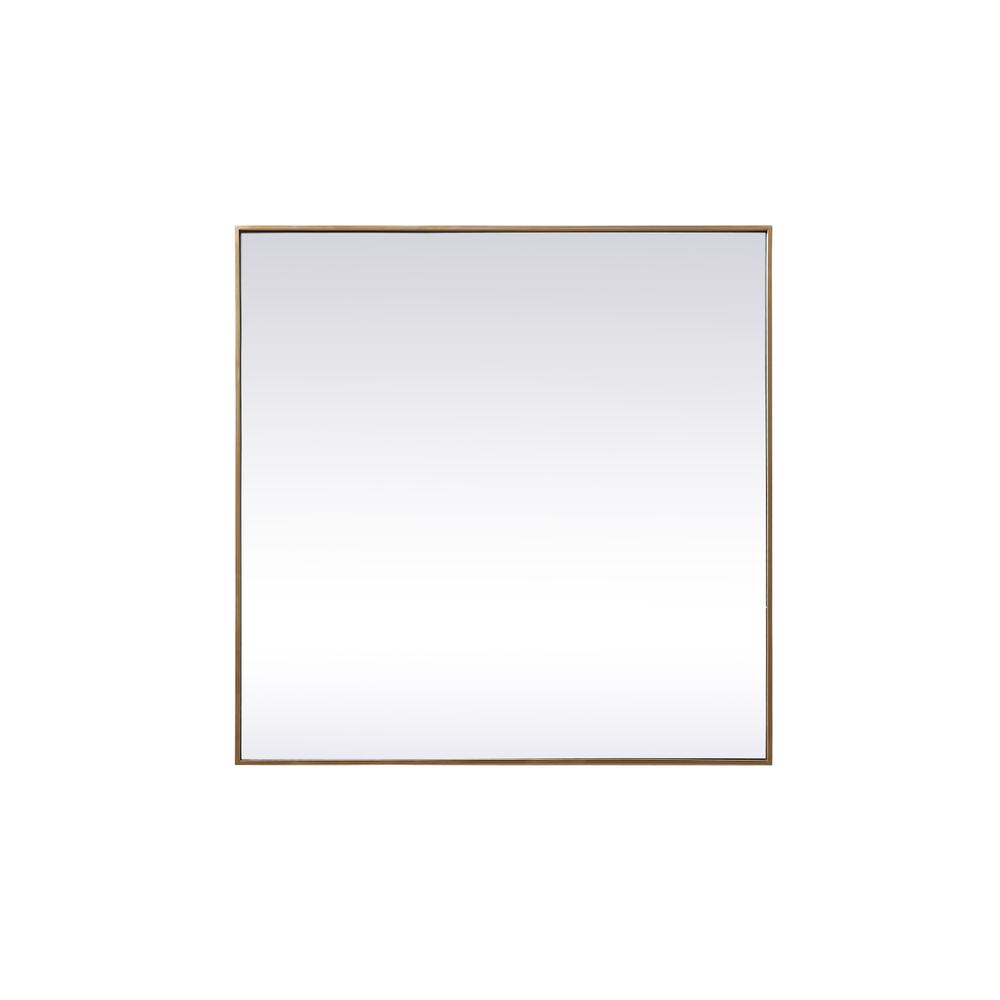 Alt View 5. Elegant Decor - Metal Frame Square Mirror 42 inch in Brass - Brass.