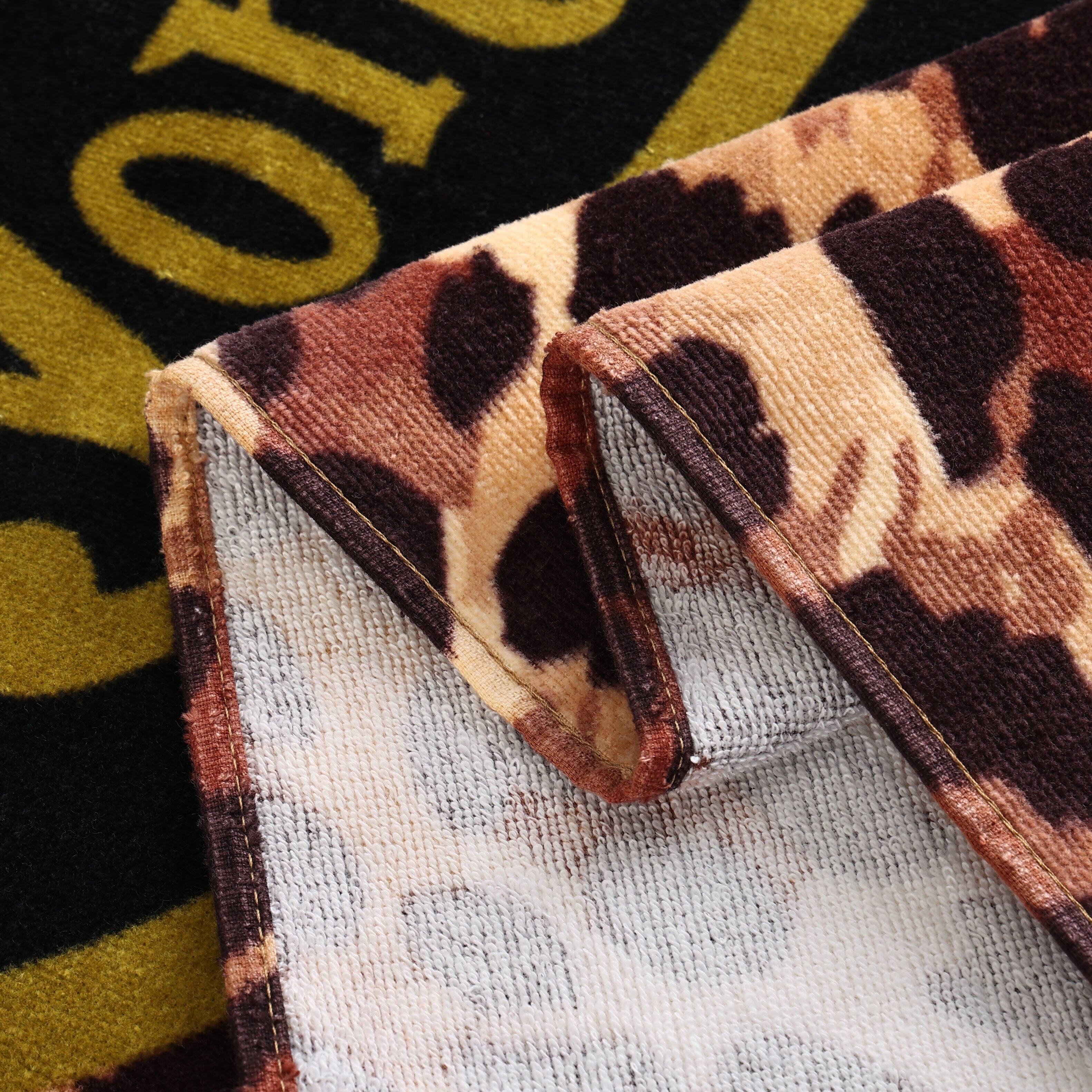 Back. Von Dutch - Von Dutch Iconic Y2K 100% Cotton 30"x60" Beach Towel | Leopard - Leopard.