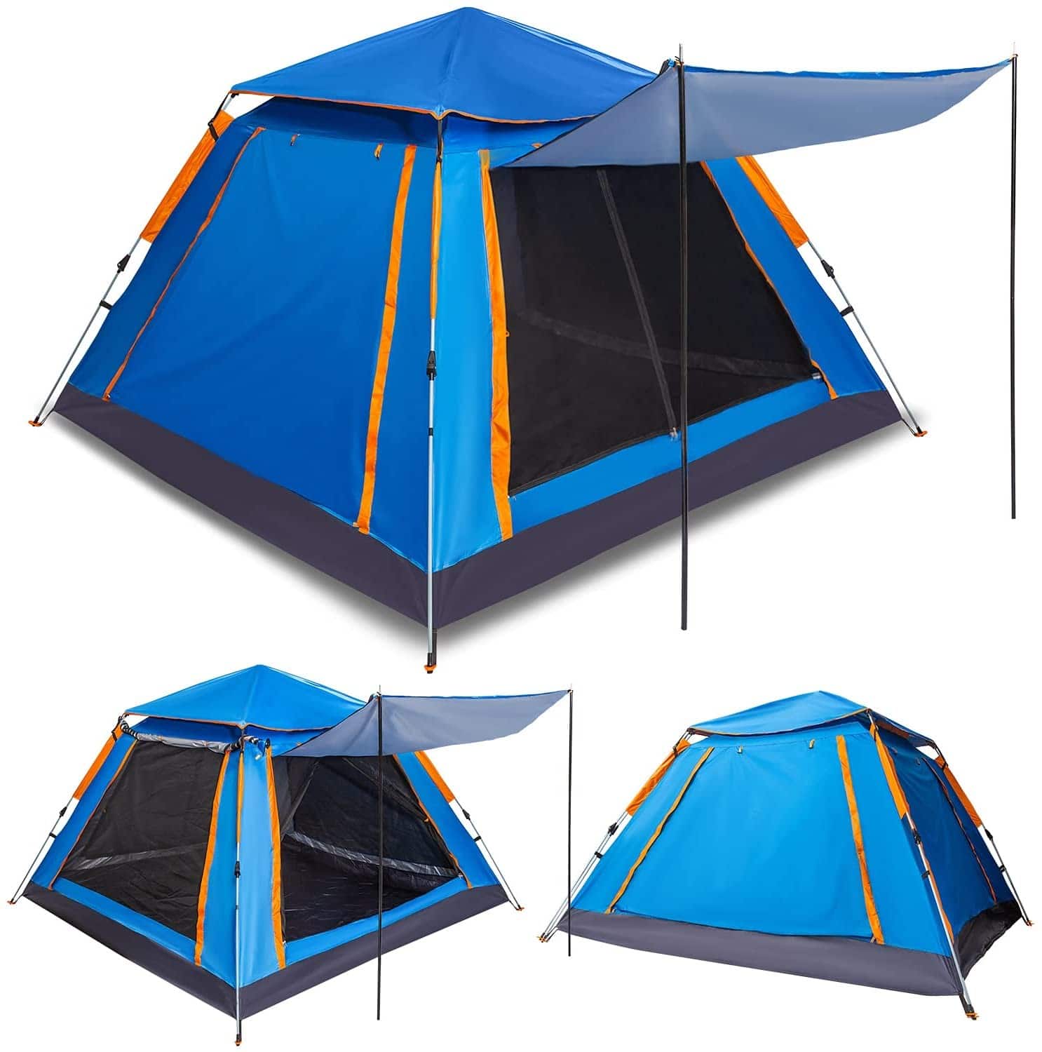 Glarewheel - Instant Pop Up Tent 5 Person - Blue
