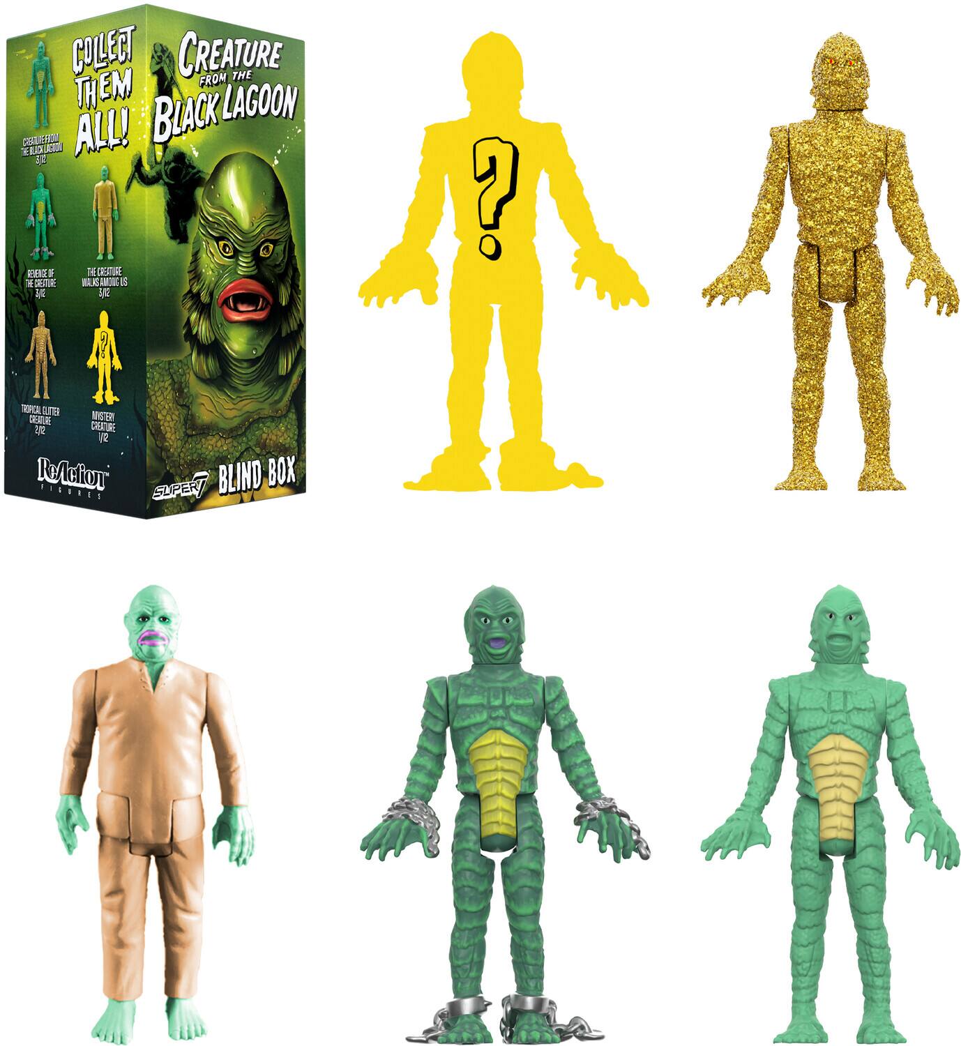 Super7 - Universal Monsters - Reaction Blind Box Wv3 - Creature from the Black Lagoon 12pc Flat - COLLECTIBLES