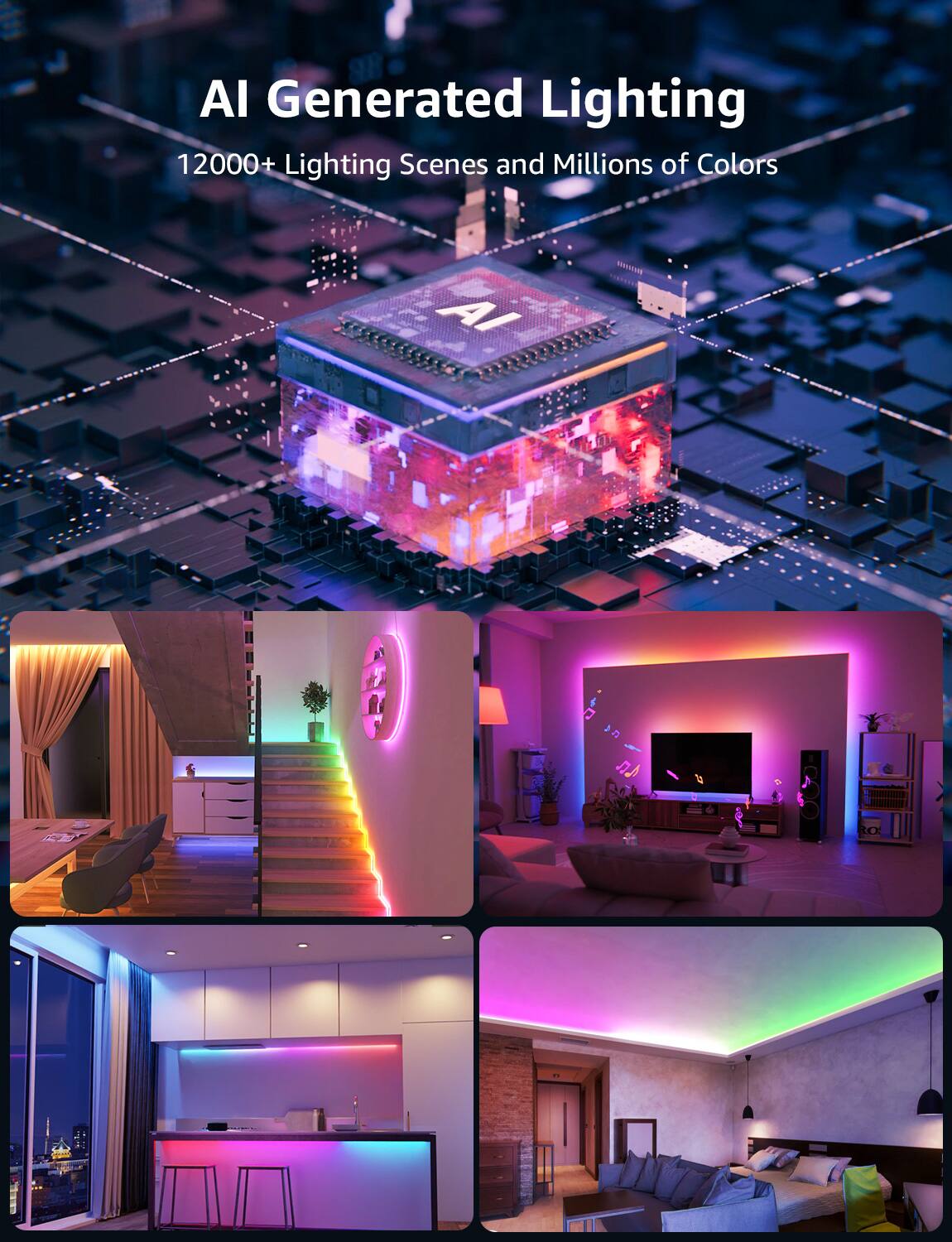 AI Generated Lighting: 12000+ Lighting Scenes and Millions of Colors