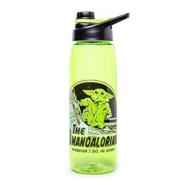 Silver Buffalo - Star Wars: The Mandalorian Plastic Water Bottle With Screw-Top Lid | 28 Ounces - Green