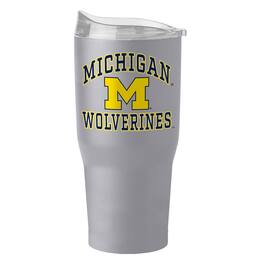 Logo Brands - Michigan Wolverines 30oz. Stone Powder Coat Tumbler - Multicolor