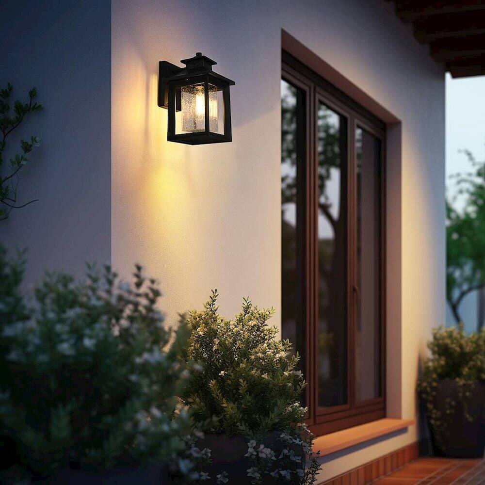 Alt View 4. Elegant Lighting - Judson 7 inch Outdoor Pendant in Black - Black.