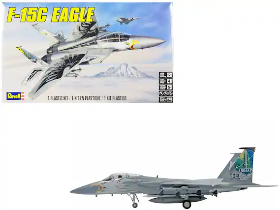 F-15C EAGLE
1 PLASTIC KIT / 1 KIT EN PLASTIQUE / 1 KIT PLÁSTICO
AGES 12+
EDADES 12+
LEVEL 4
NIVEAU 4
HOURS 5+
HORAS 5+
SCALE 1:48
ÉCHELLE 1:48
OREGON
AF 041
HONORABLE FIELD