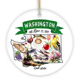 OrnamentallyYou - Artistic Washington State Themes and Landmarks Christmas Ornament - Multi-colored