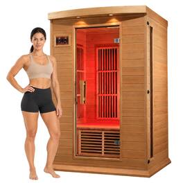 Dynamic Saunas - Toulouse 2 Person Infrared Sauna w/Speakers, Canadian Hemlock - Natural Finish