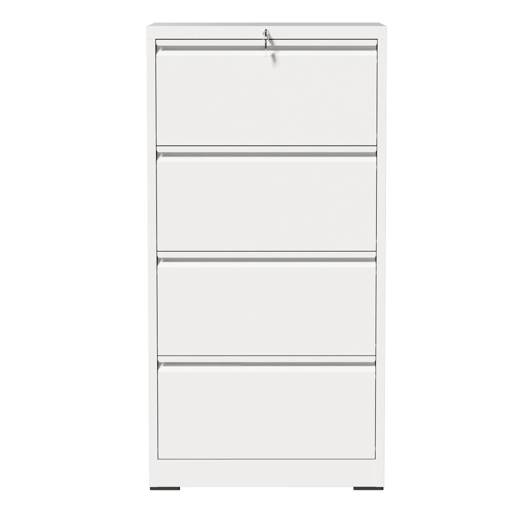 Alt View 8. Loheer - Loheer 4 Drawer Lateral File Cabinet with Lock White Steel Storage for Home Office Letter Legal A4.