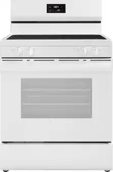 Front. Insignia™ - 30 in. Wide 4 Elements 5.3 Cu. Ft. Freestanding Electric Range with Dual-Size Burner and Storage Drawer - White.