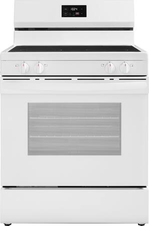 Insignia™ - 30 in. Wide 4 Elements 5.3 Cu. Ft. Freestanding Electric Range with Dual-Size Burner and Storage Drawer - White