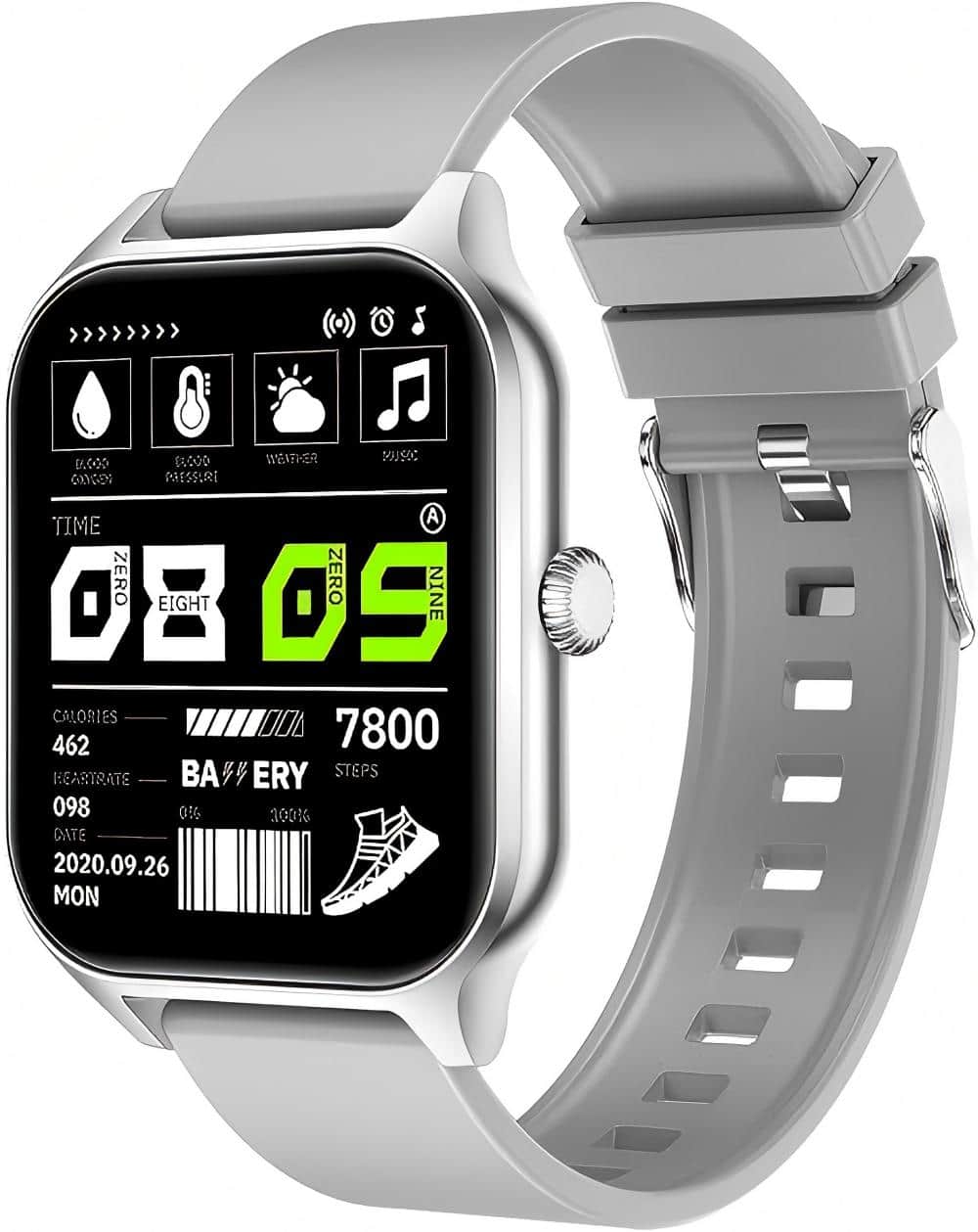 HONGGE - Smart Sports Watch with Bluetooth Calling Large Display and Long Battery Life - Silver - (2025)
