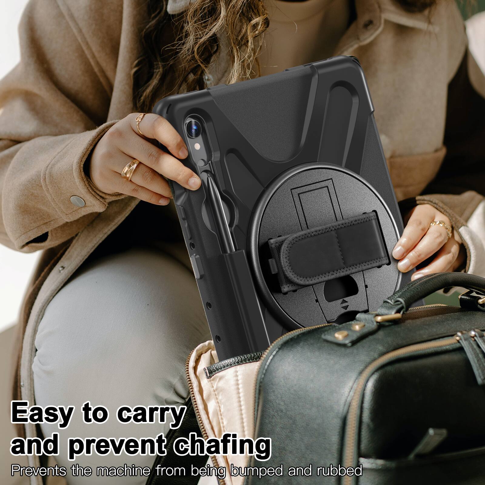 Easy to carry and prevent chafing  
Prevents the machine from being bumped and rubbed