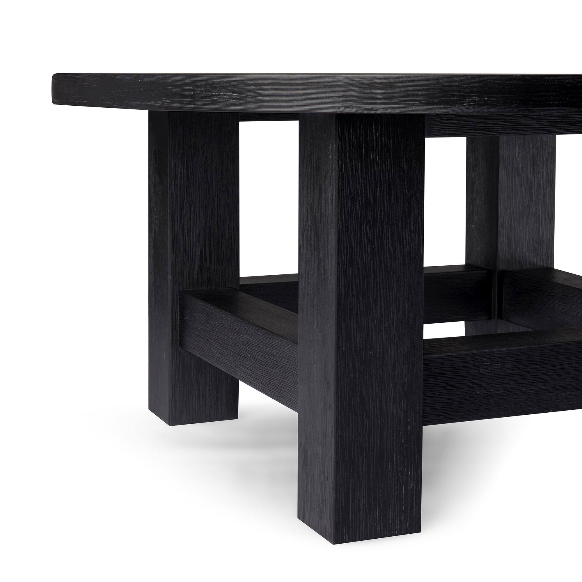 Alt View 2. Maven Lane - Maven Lane Marco Round Wooden Coffee Table Rustic Accent Furniture, Aged Black - Aged Black.