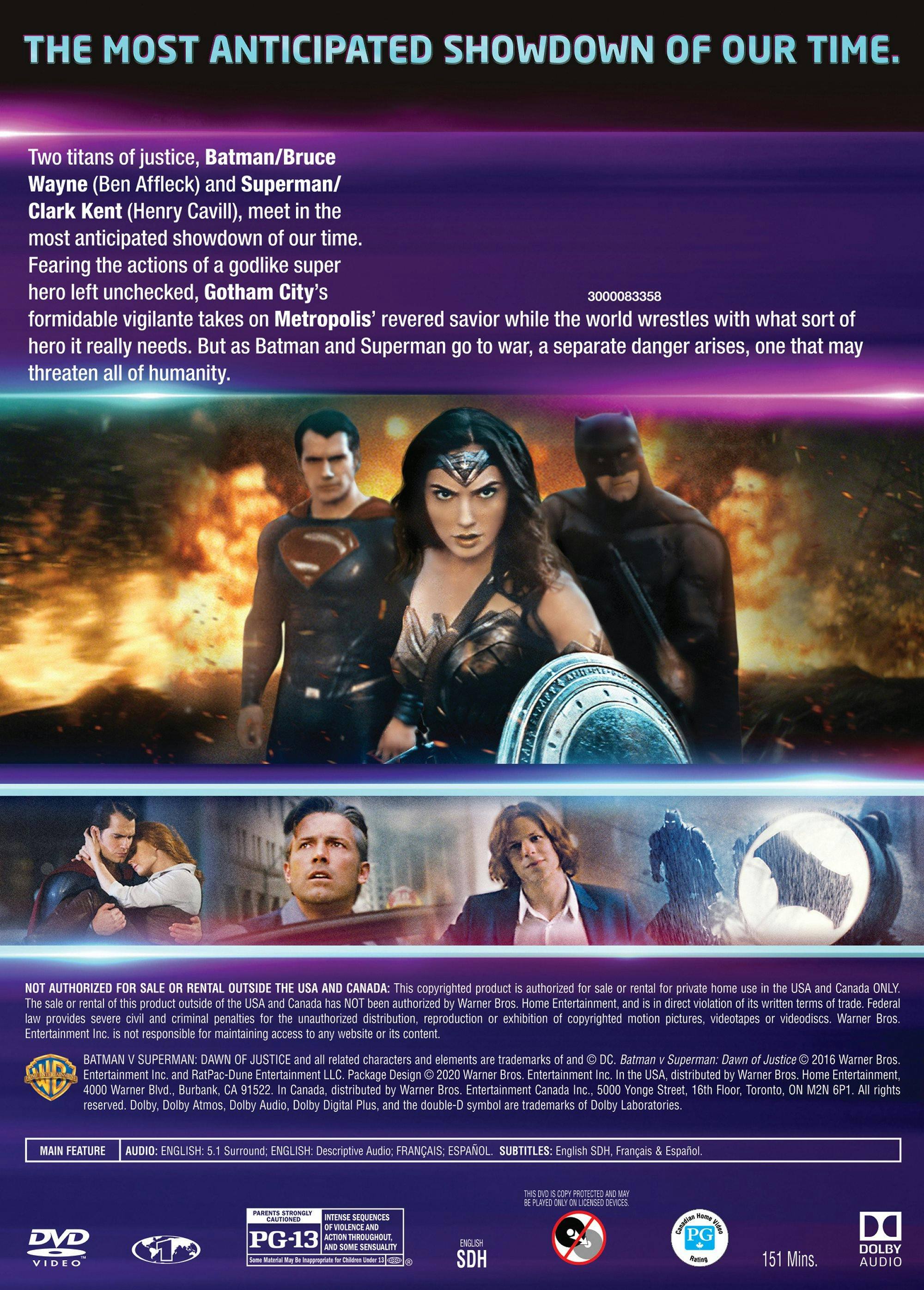 Back. Batman v Superman: Dawn of Justice (WW84 LL/$5MM/DVD) [DVD].
