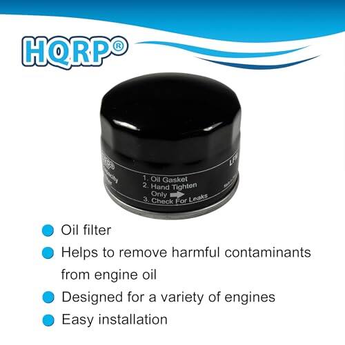 1. Oil Gasket  
2. Hand Tighten Only  
3. Check For Leaks  

Oil filter  
Helps to remove harmful contaminants from engine oil  
Designed for a variety of engines  
Easy installation