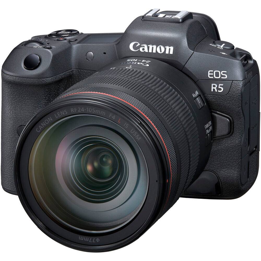 Canon EOS R5 with RF 24-105mm F4 L IS USM Lens, 77mm filter size, $77