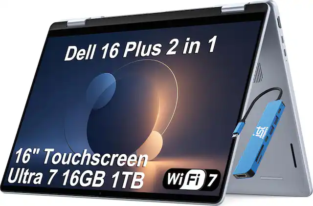 Dell 16 Plus 2 in 1
16" Touchscreen
Ultra 7 16GB 1TB
Wi-Fi 7