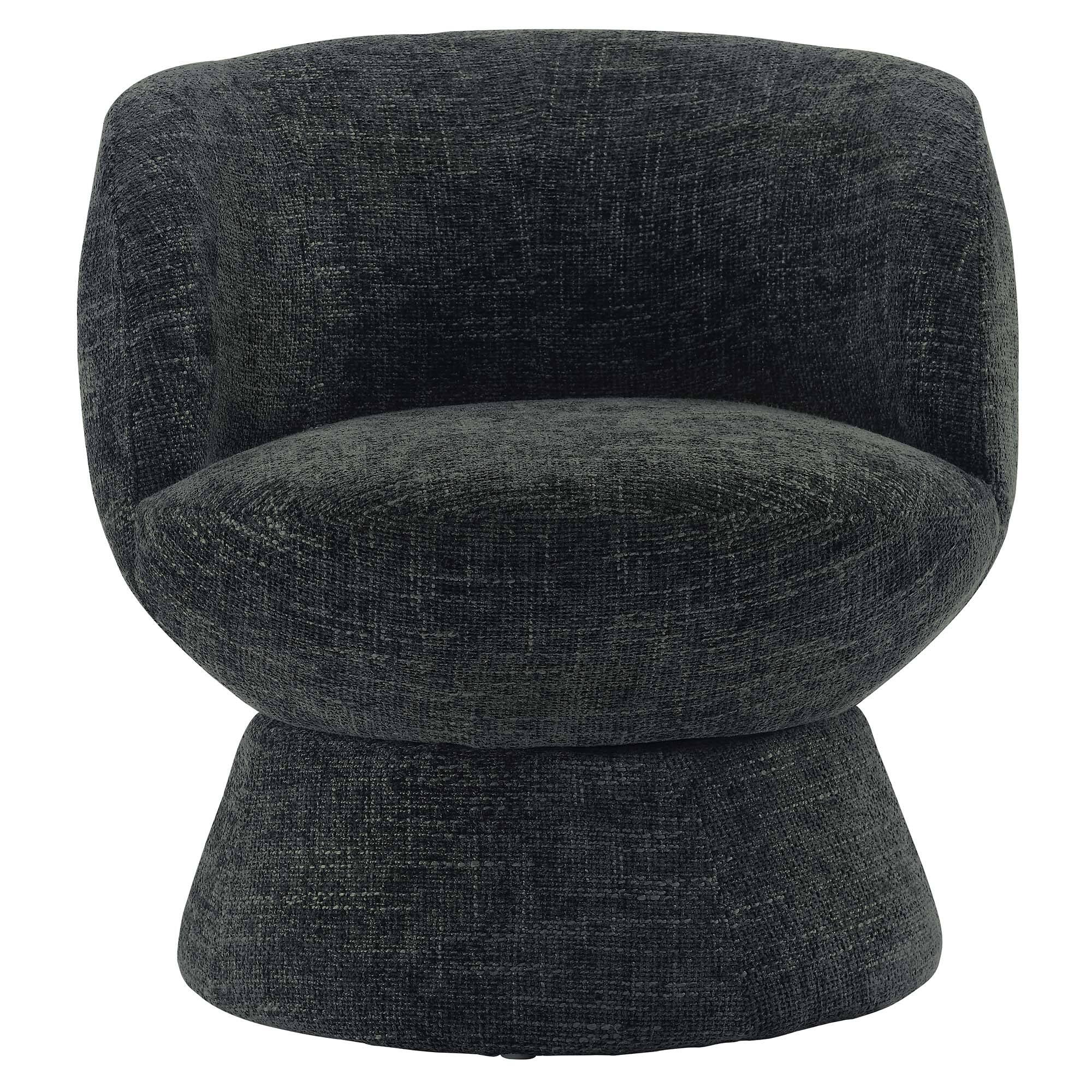 Alt View 4. Modway - Vesta Chenille Fabric Upholstered Swivel Chair by Modway - Carbon Black.