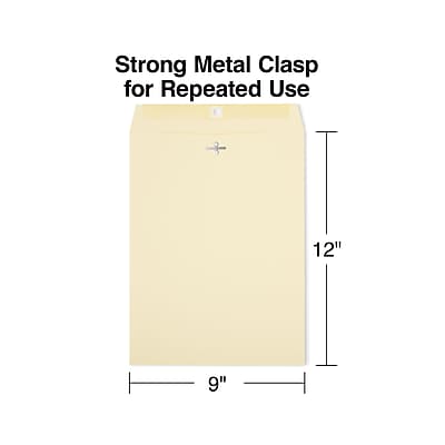Strong Metal Clasp for Repeated Use  
12" x 9"