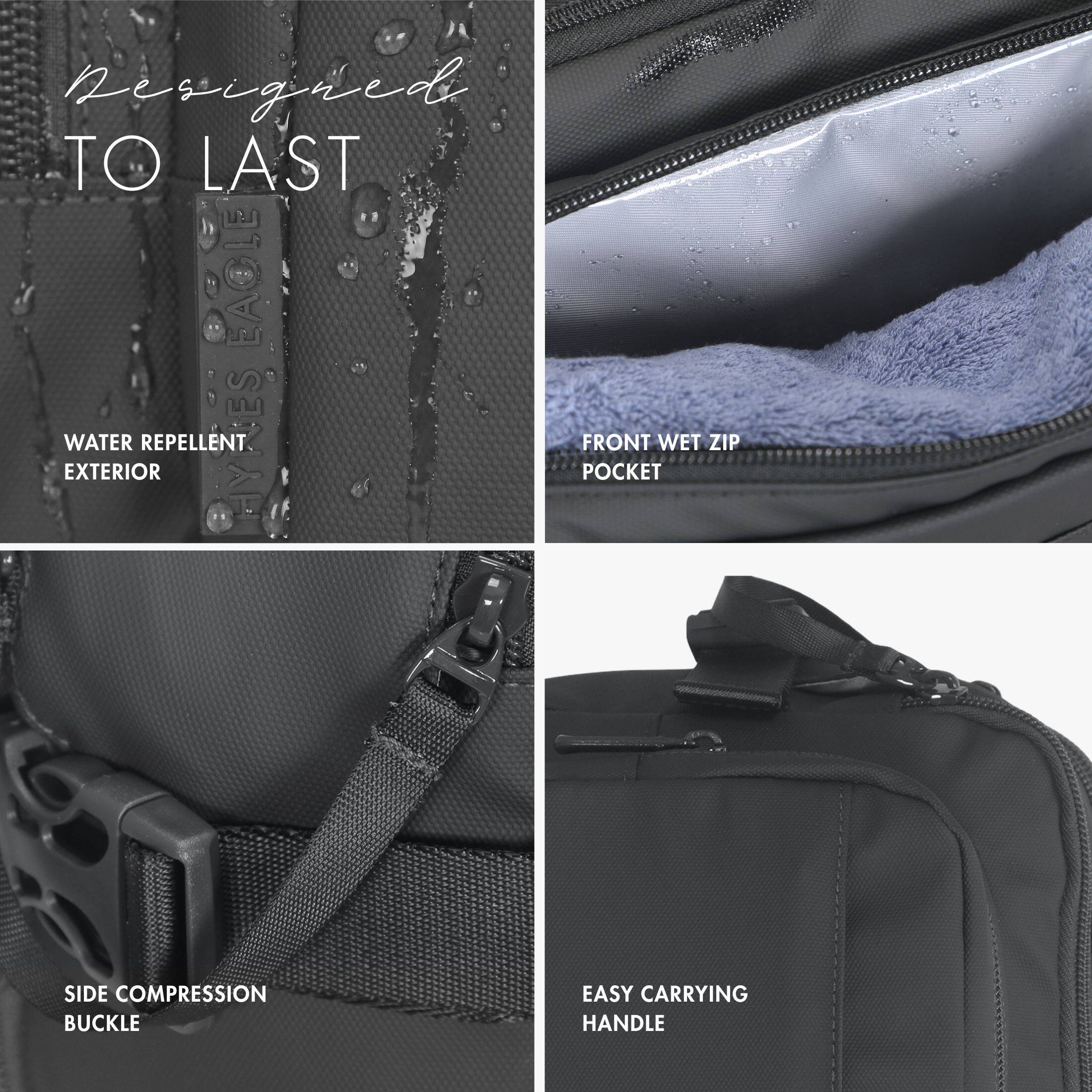 Designed to Last

EAGLE WATER REPELLENT EXTERIOR

FRONT WET ZIP POCKET

SIDE COMPRESSION BUCKLE

EASY CARRYING HANDLE