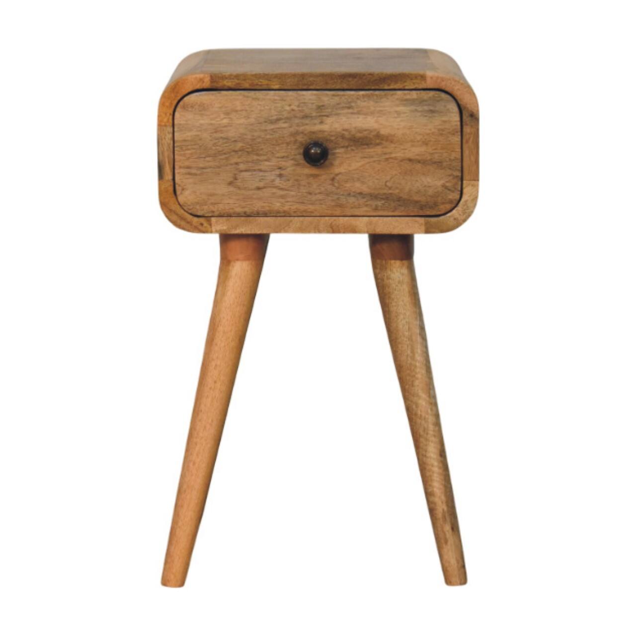 Front. Artisan Furniture - Artisan Furniture Solid Wood Avora Mini Oak-ish Nightstand with 1 drawer, Nordic Legs, Bown - Oak.
