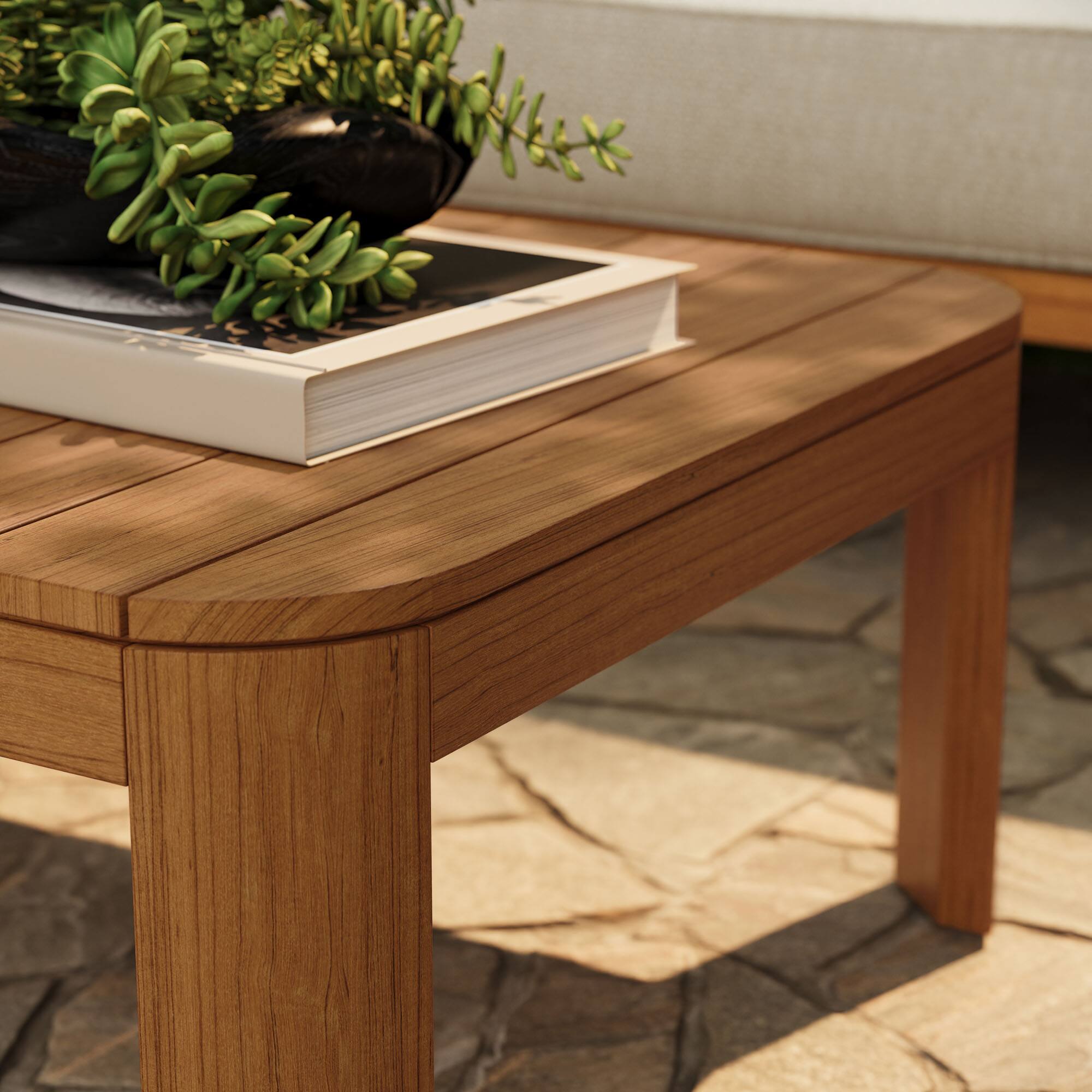 Alt View 1. Modway - Kona 47 Inch Outdoor Teak Wood Coffee Table by Modway - Natural.
