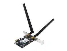 Front. ASUS - ASUS BE6500 Tri-Band PCIe WiFi 7, BT 5.4, WPA3, OFDMA/MU-MIMO, MLO - Black.