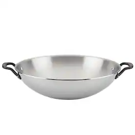 KitchenAid - 5-Ply Clad Stainless Steel Induction Wok, 15-Inch, Polished Stainless Steel - Silver