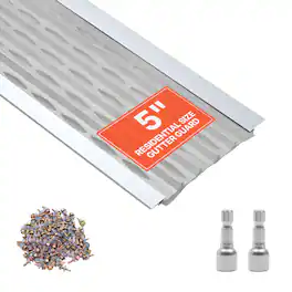 VEVOR - Gutter Guard, 5 in Aluminum Gutter Cover with Stainless Steel Micro Mesh, Heavy-Duty 100ft Length, 0.04in Thick - Silver