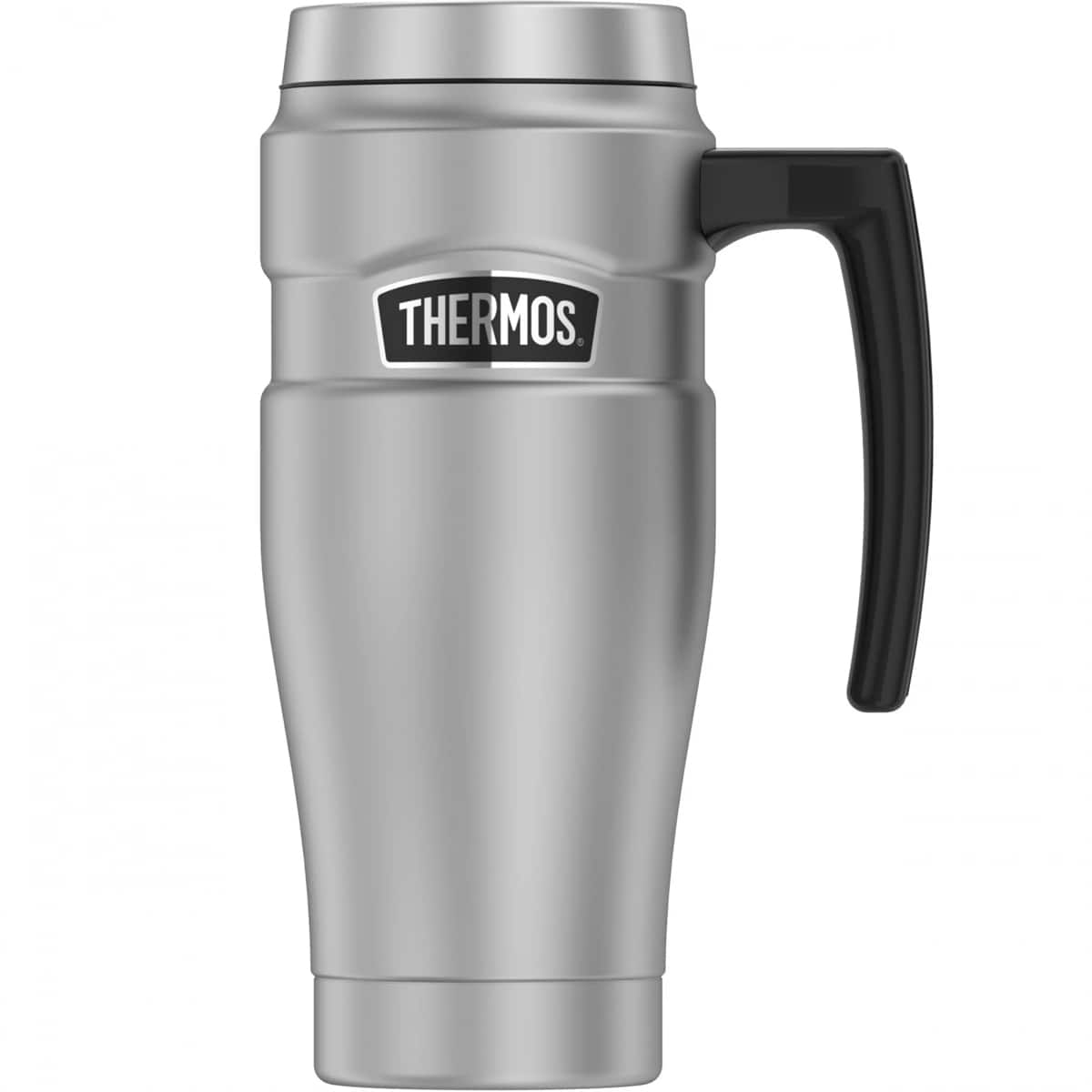 Thermos - 16 oz. Stainless King Travel Mug with Handle - Matte - Silver