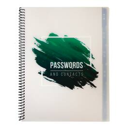 RE-FOCUS THE CREATIVE OFFICE - Large Password Keeper Book, Green, 7.5 in x 10 in, 96 Pages
