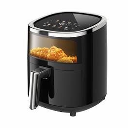 WHALL - 4QT Air Fryer Oven, 8-in-1 Preset Menus, LED Smart Touchscreen, Reduce 85% Fat - Black