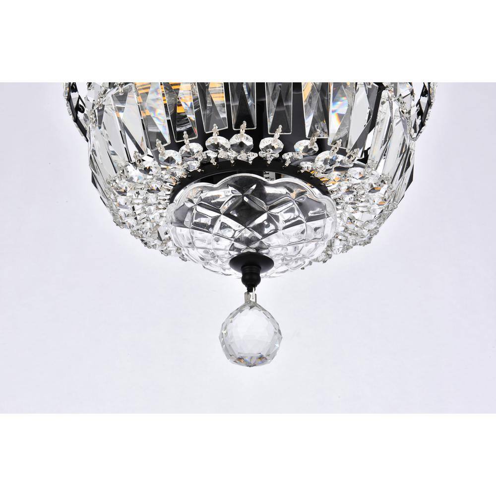 Alt View 3. Elegant Lighting - Tranquil 10 inch black flush mount - Black And Clear.
