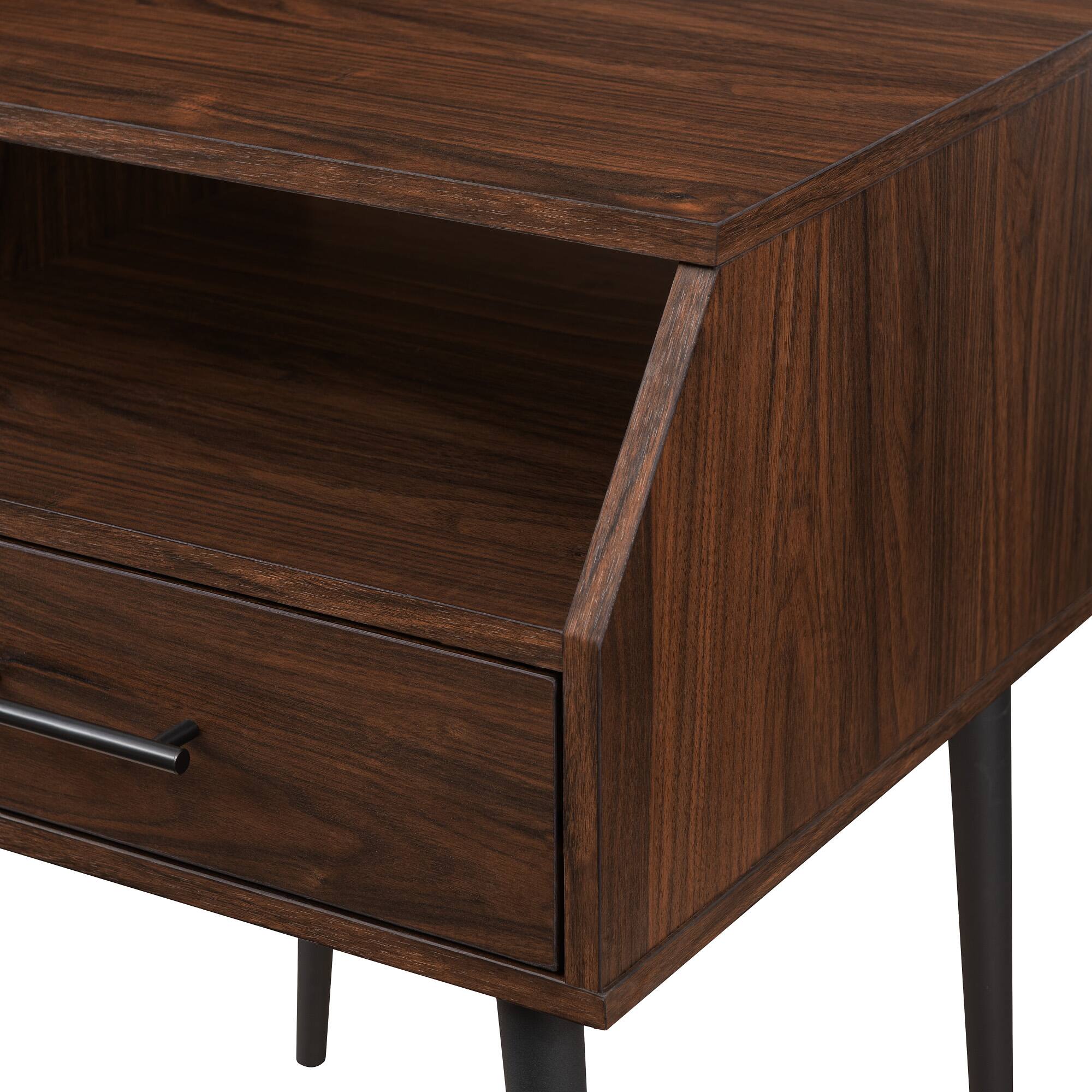Alt View 32. Walker Edison - Contemporary Angled Nightstand - Dark Walnut/Black.