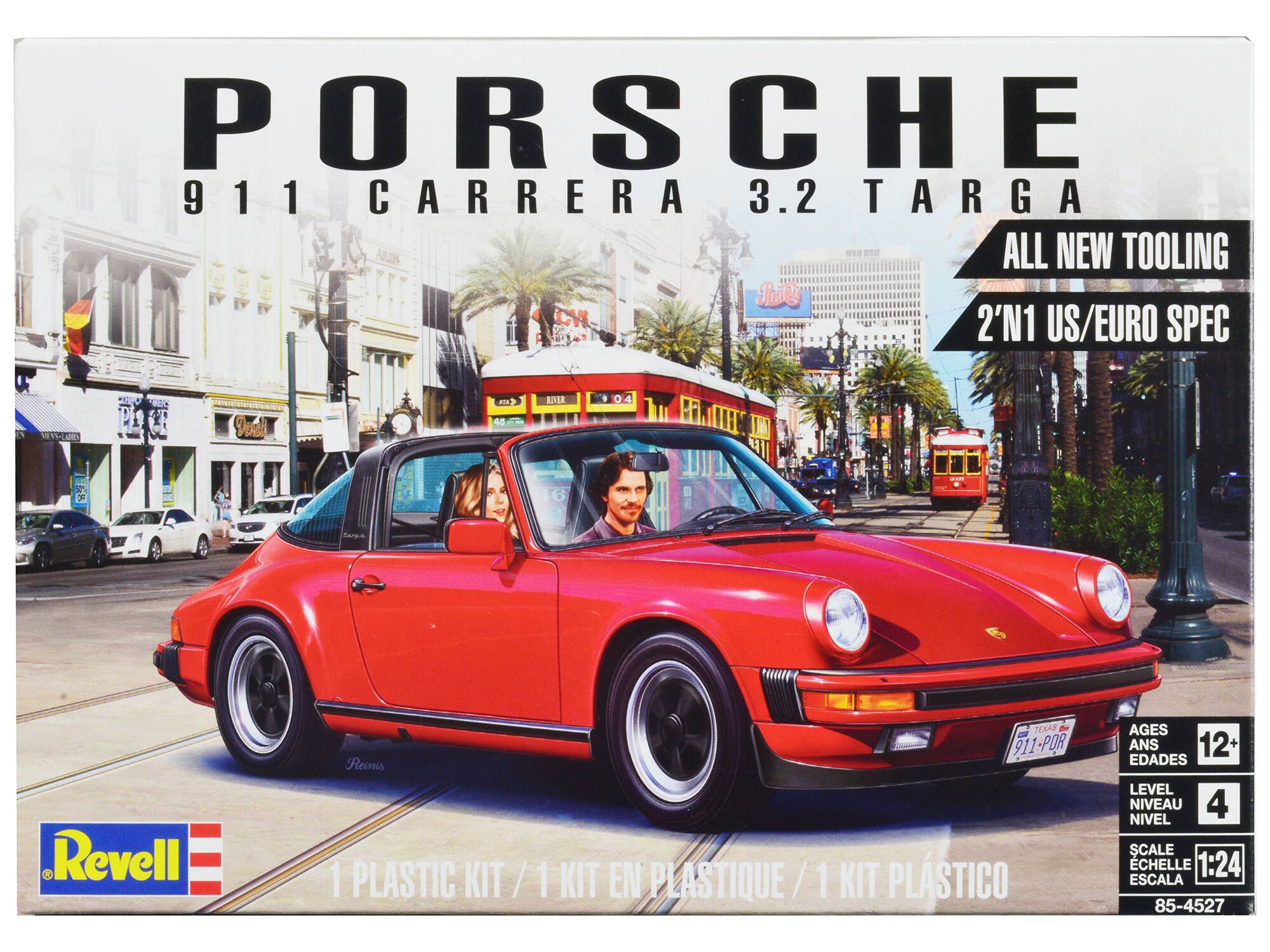 Level 4 Model Kit Porsche 911 Carrera 3.2 Targa 2-in-1 Kit 1/24 Scale Model by Revell - Multicolor