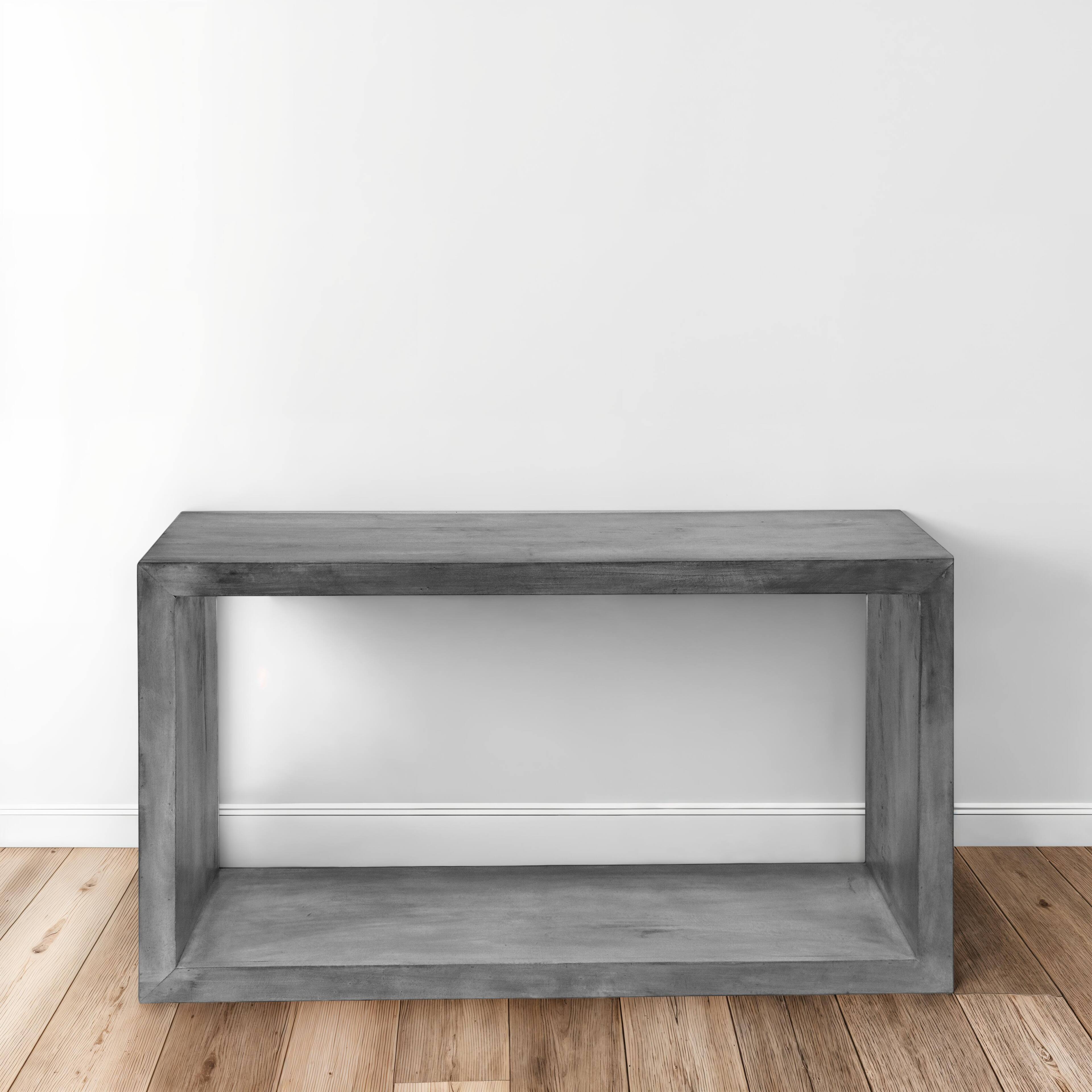Alt View 9. Manhattan Lane - Keli 52 Inch Cube Shape Wooden Console Table with Open Bottom Shelf - Gray.