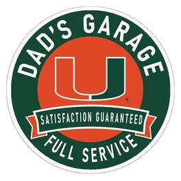 Fan Creations - Miami Hurricanes 16" Dad's Garage Wood Sign - Multicolor