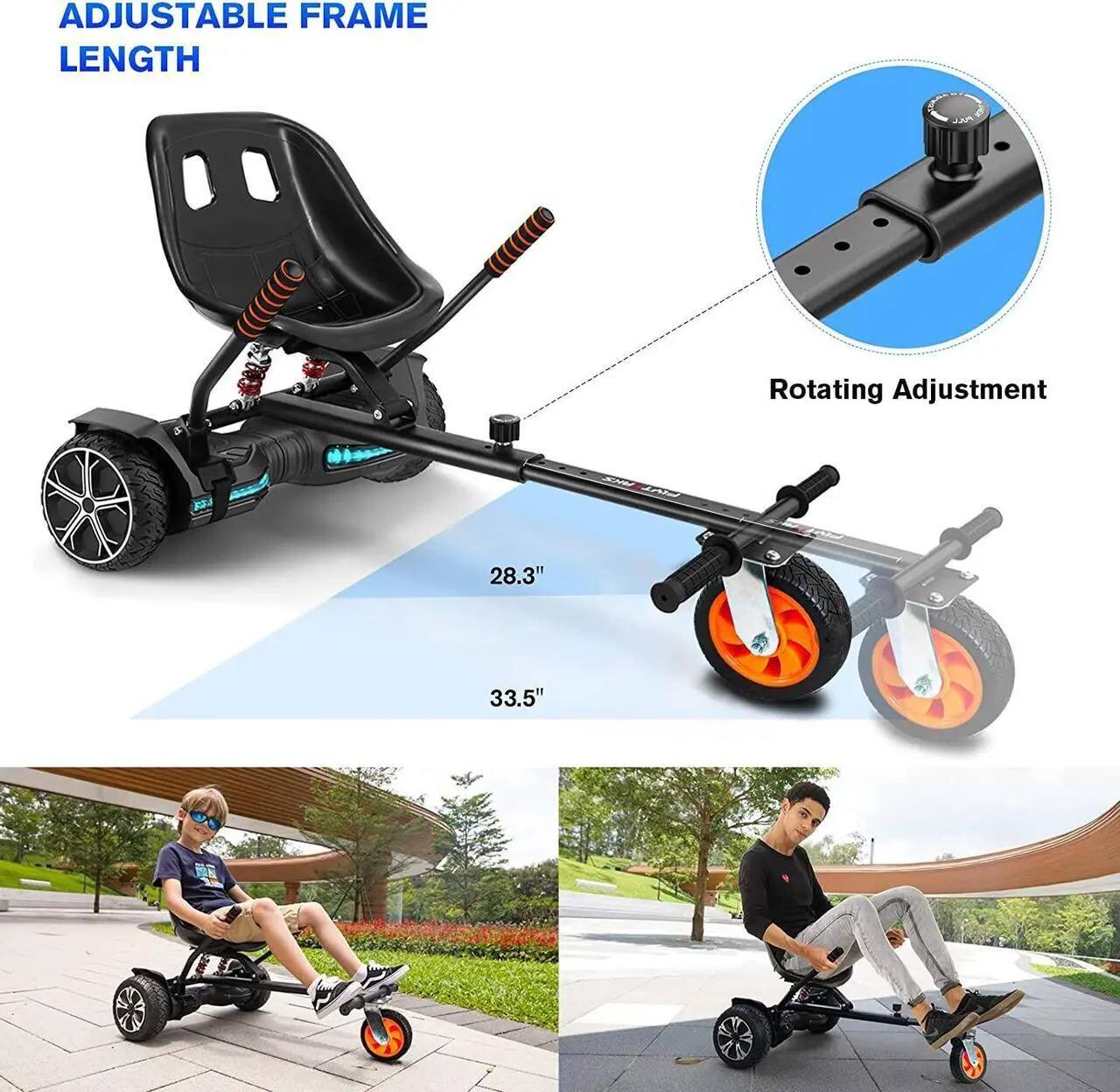 ADJUSTABLE FRAME LENGTH

Rotating Adjustment

28.3"

33.5"