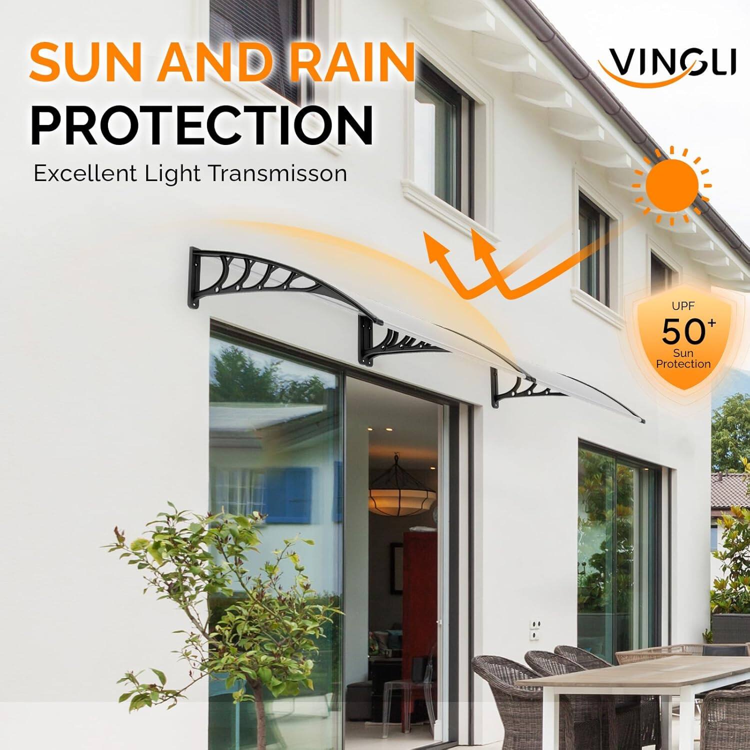 SUN AND RAIN PROTECTION  
Excellent Light Transmission  
VINGLI  
UPF 50+ Sun Protection