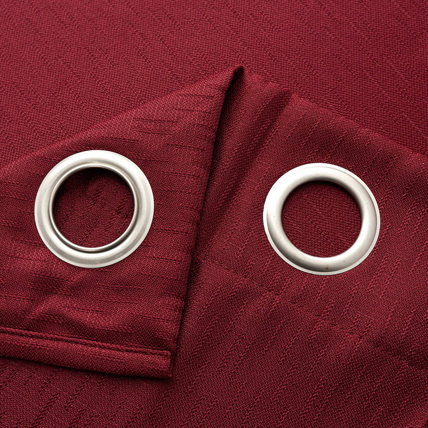 Back. RT Designers Collection - RT Designers Collection 100% Polyester 140 GSM Sedona Jacquard Grommet Curtain Panel 54" x 90" Burgundy - Burgundy.