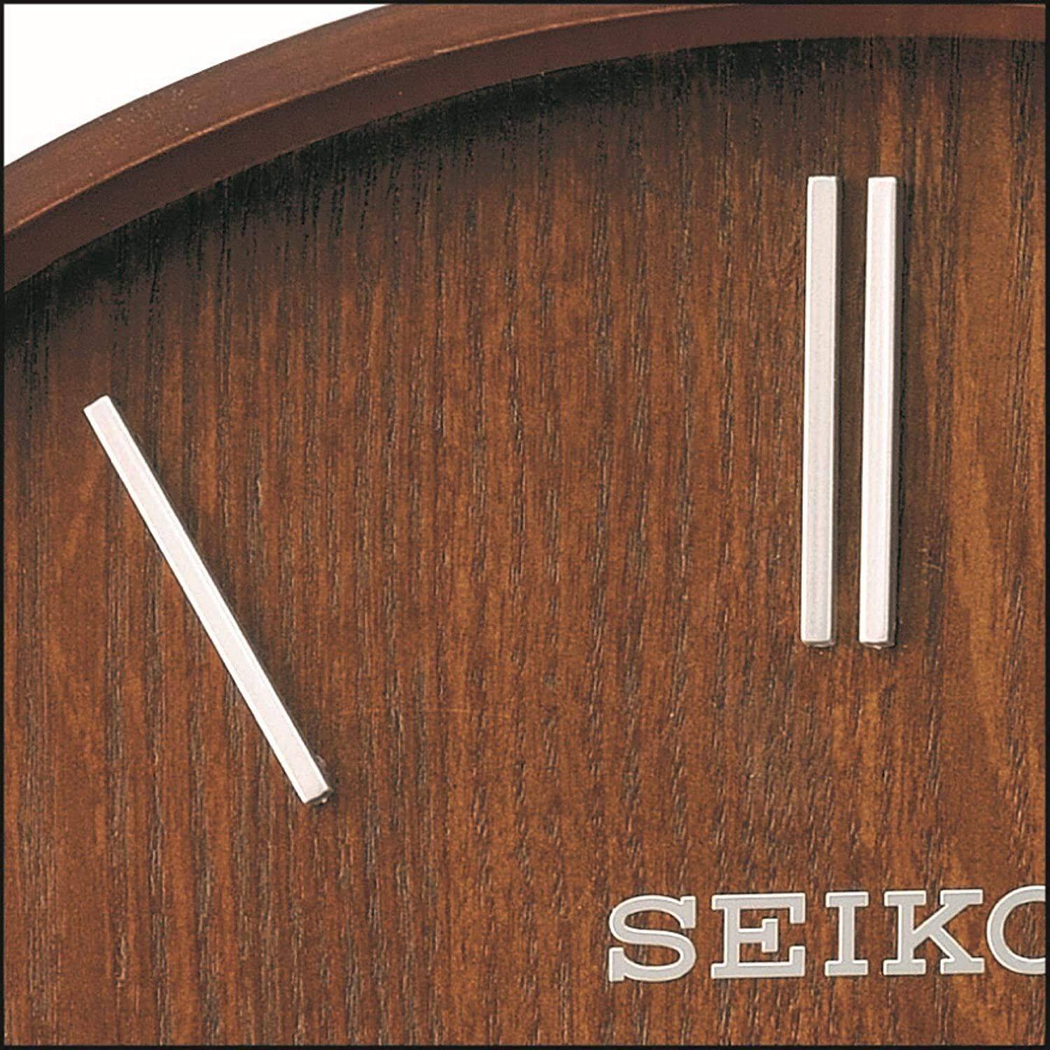 Left. Seiko - Seiko 13" Maddox Wooden Wall Clock, Brown - Gold & Brown.