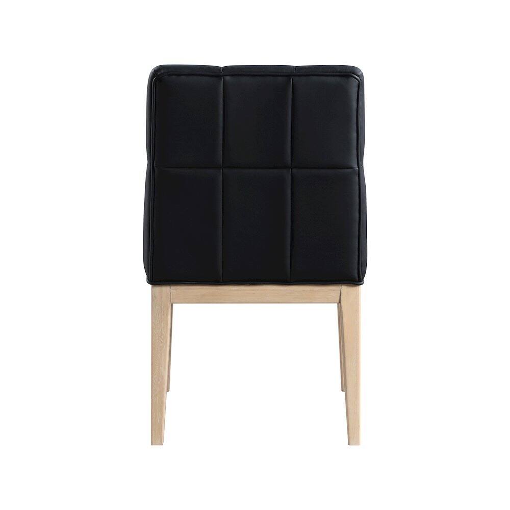 Alt View 3. Meridian Furniture - Adrian Black Vegan Leather Dining Side Chair, Set of 2 - Black.