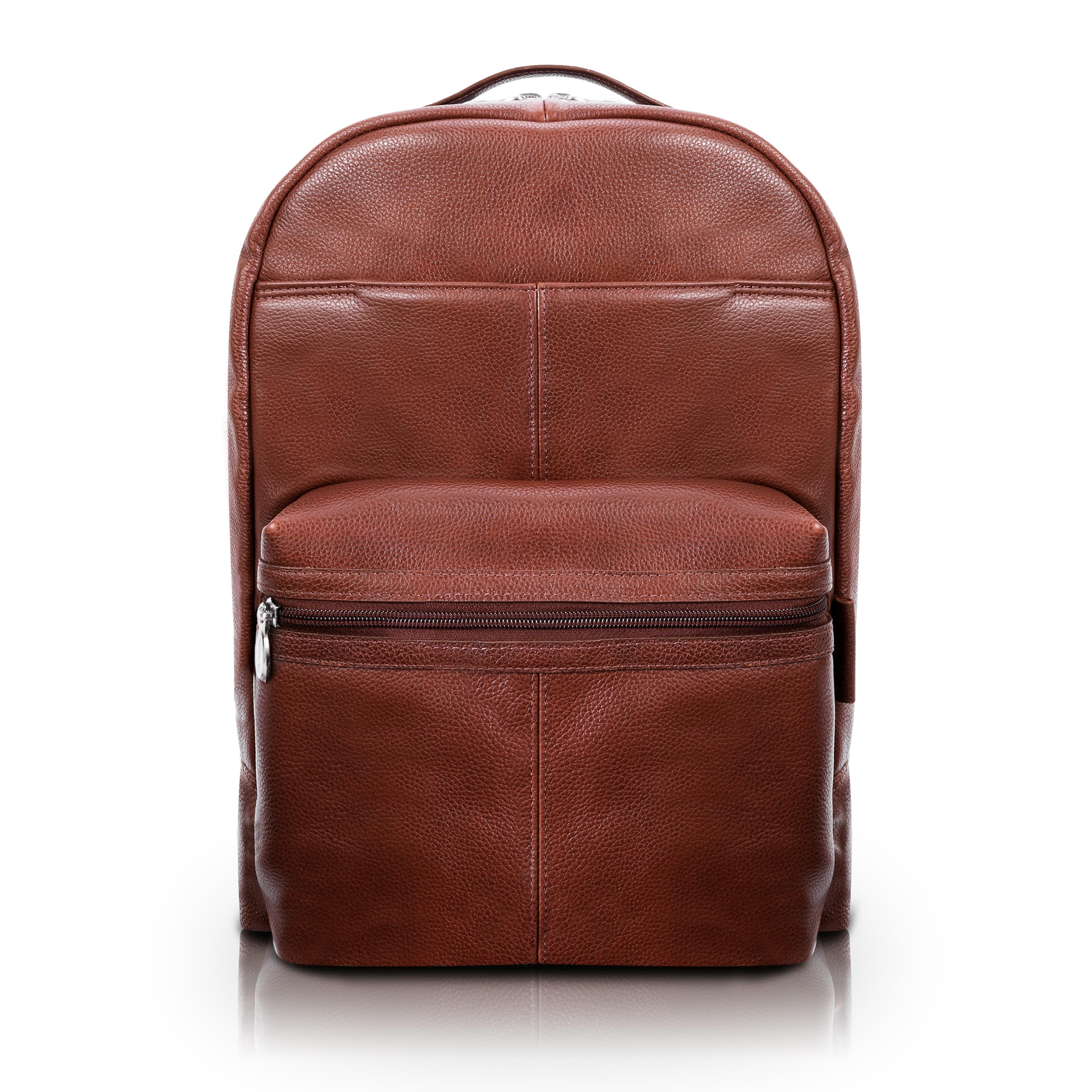 Front. McKleinUSA - 15" Leather Dual-Compartment Laptop Backpack Pebble-Grain Calfskin Built-In Laptop Protection Tablet Pocket - Brown.