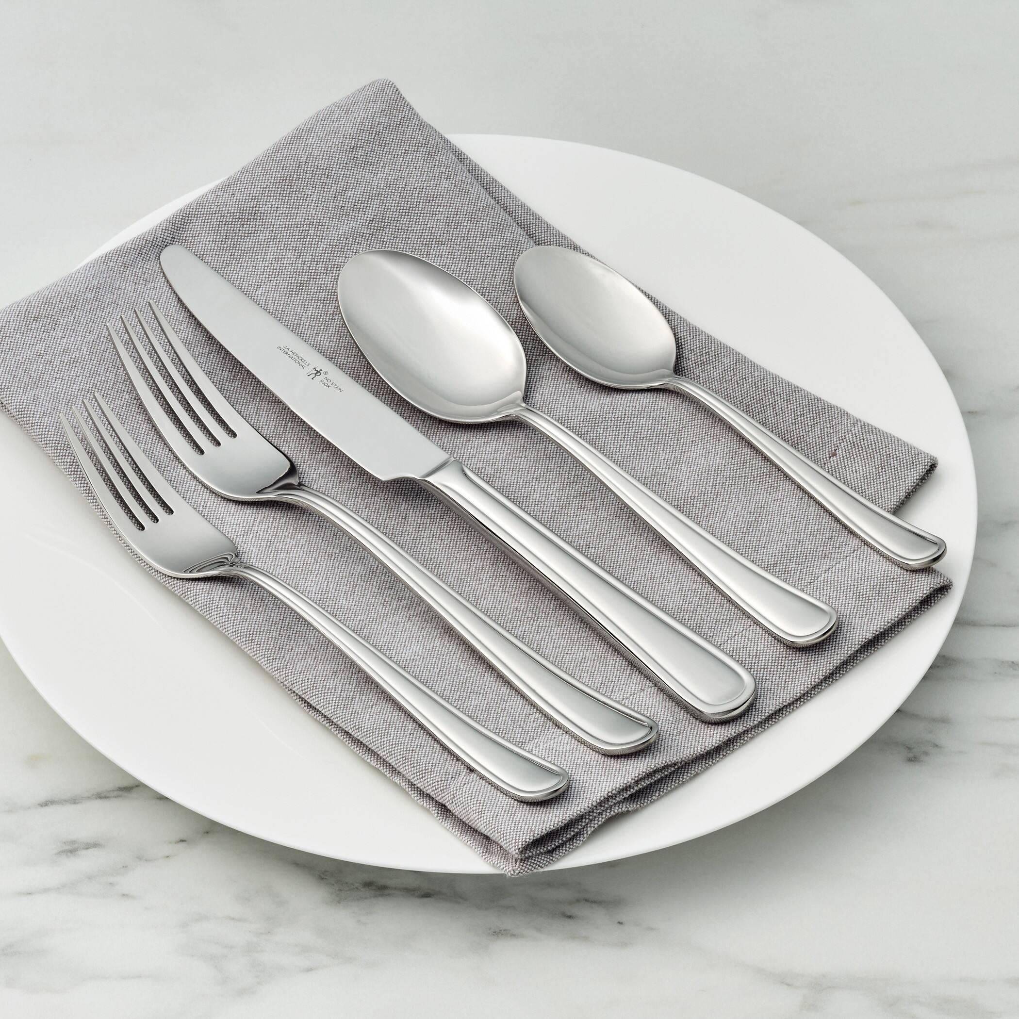 Alt View 3. Henckels - Henckels Cottage 45-pc 18/10 Stainless Steel Flatware Set - Stainless Steel.