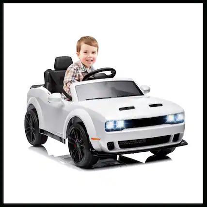 Front. Qeetex - Kids Electric Vehicles Toy Car 13V Ride On Car for Kids Best Gifts, White - White.