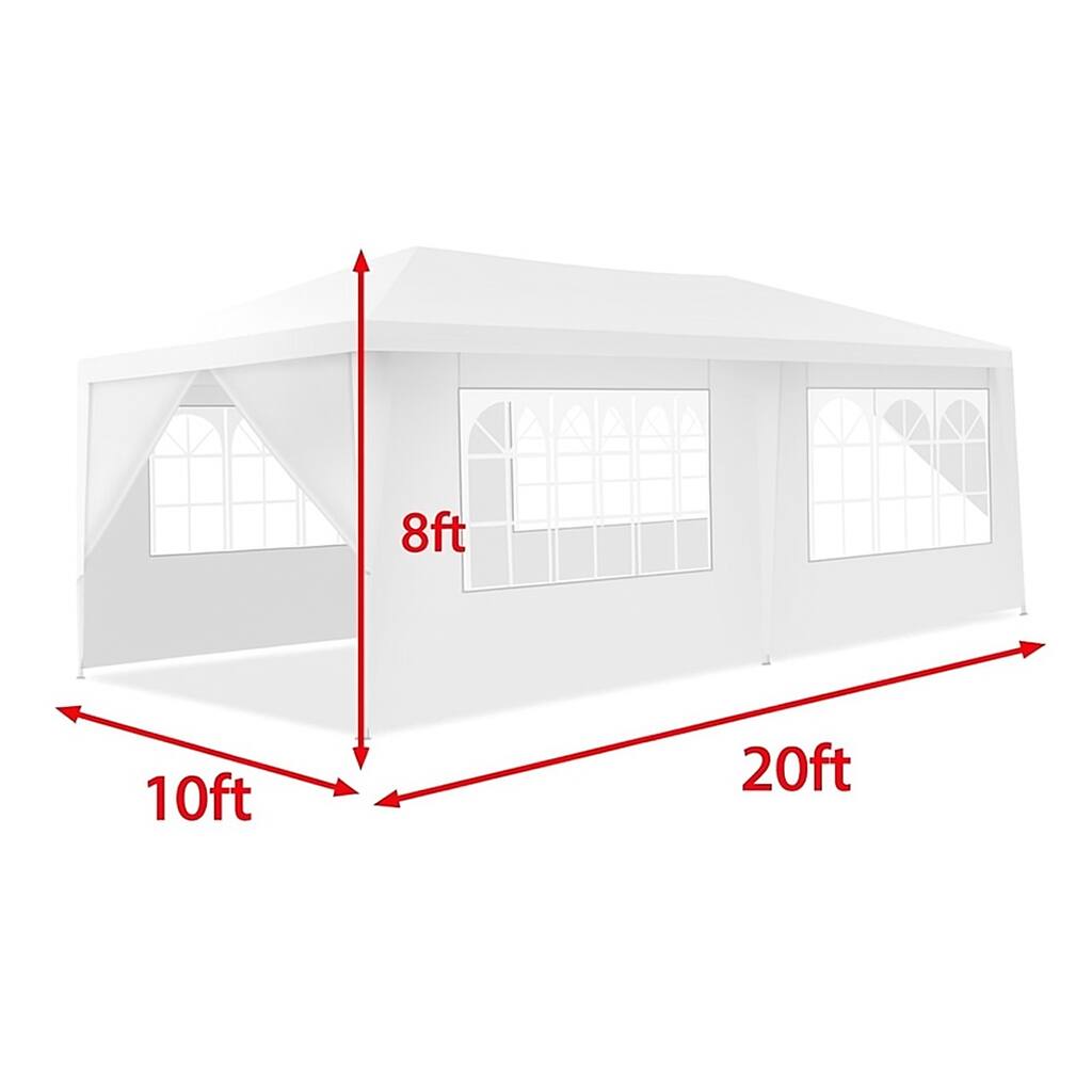 Left. Hivvago - Spacious 10x20 Ft Canopy with Six Wall Covers and Convenient Carry Bag - White.