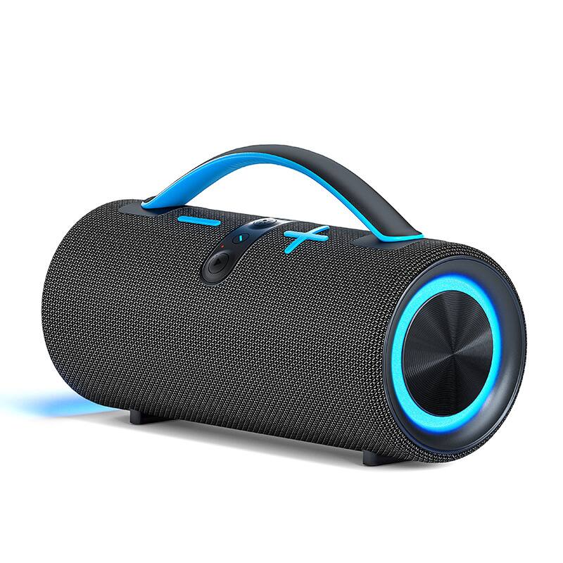 Front. Cluzine - Portable Outdoor Bluetooth Speaker, IPX5 Waterproof, RGB Light, 3600mAh, Enhanced Bass for Camping.