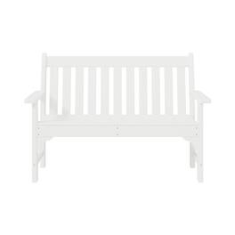 WestinTrends - Malibu Outdoor 2-Person All-Weather HDPE Front Porch Garden Bench - White