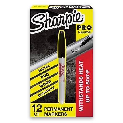 Sharpie - Industrial Permanent Markers, Fine Tip, Black, Dozen (13601A)