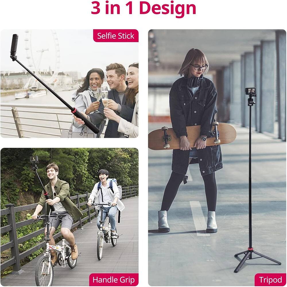 3 in 1 Design

- Selfie Stick
- Handle Grip
- Tripod